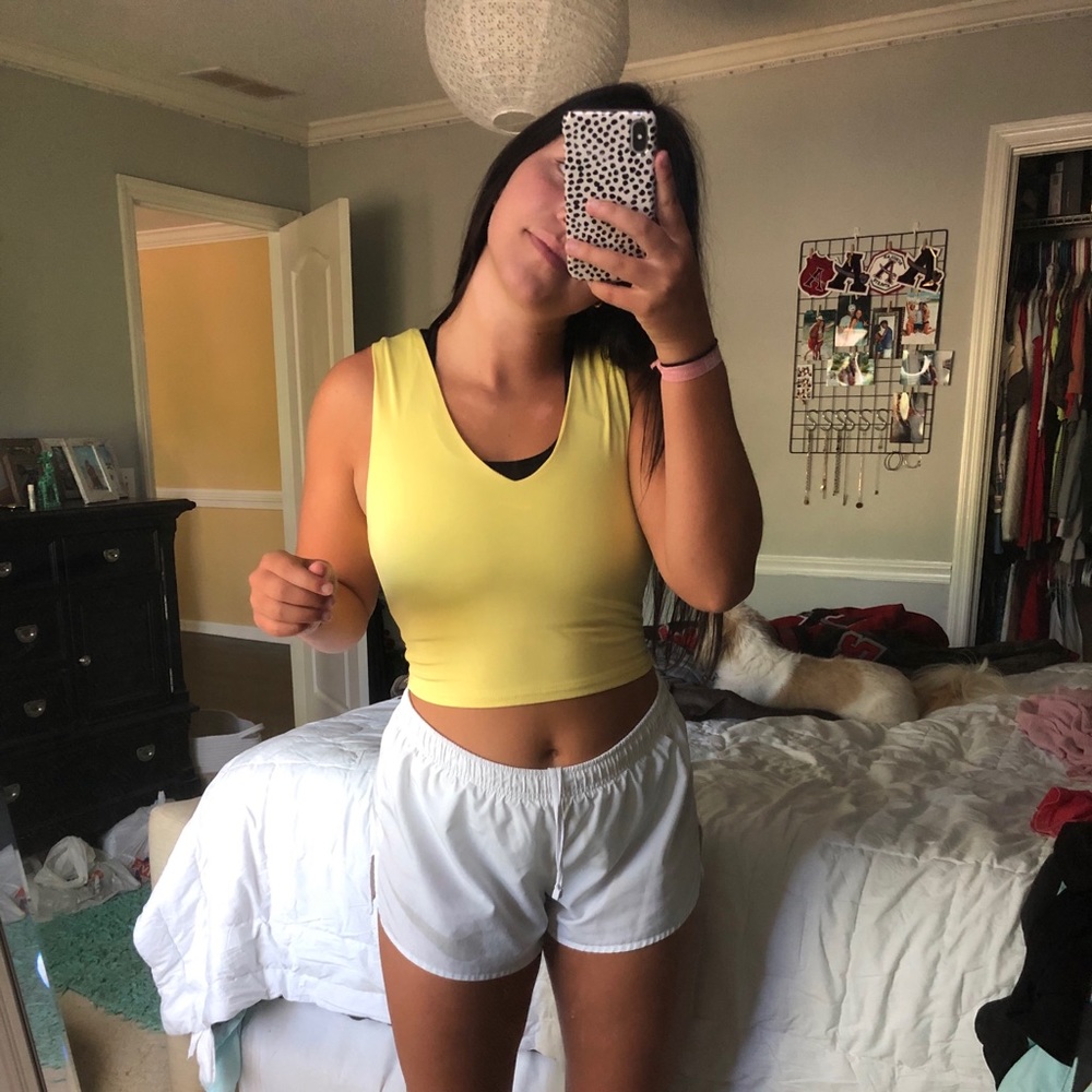 yellow crop top